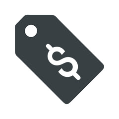 Poster - Dark Tag Icon with Dollar Sign Illustration