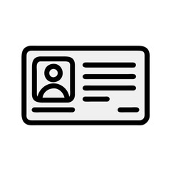Poster - White Identification Card Icon on a Black Background