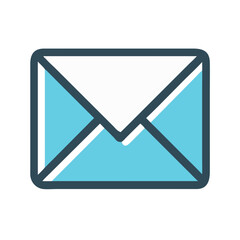 Poster - Blue and white email icon with black backdrop