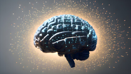 Poster - Abstract AI mind in a digital environment.



