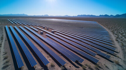 Solar panel farm aerial view renewable energy sustainable power generation