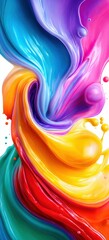Poster - A stunning, abstract composition of swirling, vivid paint colors in a dynamic visual display.