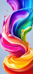Poster - An explosion of vivid colors blending and swirling, creating an abstract artwork.