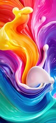 Poster - A captivating abstract art piece that features an explosion of blended colorful paints.