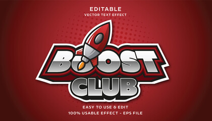 Poster - boost club editable text effect with modern and simple style