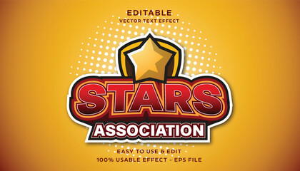 Poster - stars association editable text effect with modern and simple style