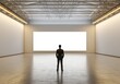 © warunthorn - Businessman Contemplating Empty Gallery Space for Art Exhibition