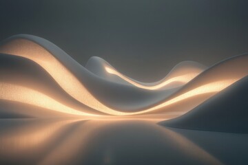 Poster - Sculpted waves of light create a serene landscape at dusk