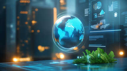 Poster - innovative technology for sustainable agriculture urban environment digital graphic futuristic viewp
