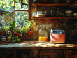 © abid - Sunny rustic kitchen with healthy breakfast
