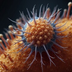 Aufkleber - intricate details of a biological cell, showcasing its complex structure and vibrant coloration. The image highlights the beauty and complexity of life at a microscopic level