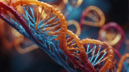 Poster - A close-up of a detailed DNA strand, showcasing genetic information