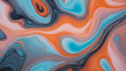 Aufkleber - A swirling abstract design showcasing blue, orange, and brown colors. It's a beautiful piece that is both calming and artistic