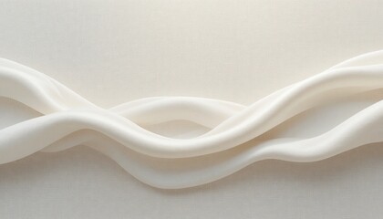 Poster - Flowing white wave patterns abstract art minimalistic design soft textures high angle view modern aesthetic for creative inspiration