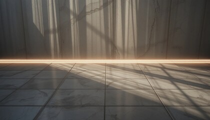 Poster - Illuminated shadows creating abstract patterns indoor space visual art minimalistic environment ground level conceptual design for artistic inspiration