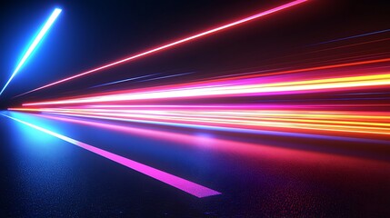 Poster - Vibrant Light Streaks Abstract Background