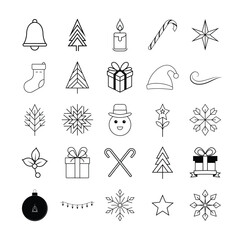 christmas icons set