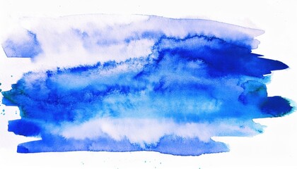 Poster -  vivid blue watercolor texture with cloud-like gradients for abstract backgrounds, digital art, graphic design projects