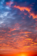 Wall Mural - beautiful , luxury soft gradient orange gold clouds and sunlight on the blue sky perfect for the bac