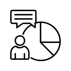 Poster - Business analysis report icon showing data analytics and insights with pie chart and communication 90