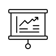 Poster - Presentation chart with upward trend line for business analysis and data visualization use