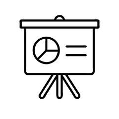Poster - Presentation board with pie chart icon for business meeting data analysis and report display
