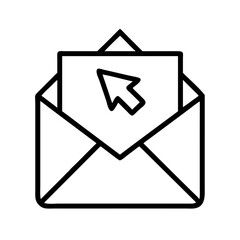 Poster - Open email with cursor vector icon for newsletter subscription and marketing campaign design element