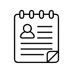 Poster - Contact list icon vector, user profile notebook, address book symbol, personal data organizer icon