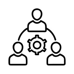 Poster - Teamwork collaboration process management icon for business strategy and workflow automation