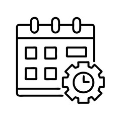 Poster - calendar schedule management and appointment setting with gear icon for time management process