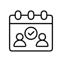 Poster - Calendar event schedule appointment meeting planning with people and check mark icon vector