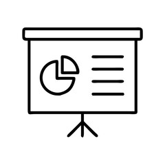 Poster - Presentation chart with pie graph and text lines for business data analysis report display