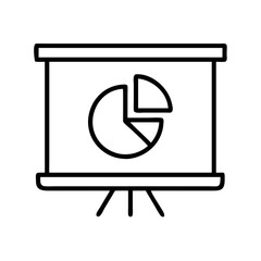 Poster - Pie chart presentation on whiteboard for business data analysis and statistics report