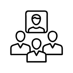 Poster - Team meeting online conference group video call business people remote work collaboration icon