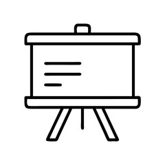 Aufkleber - Presentation board icon vector illustration, whiteboard for business presentation outline drawing