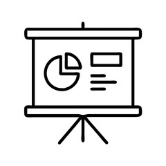 Poster - Presentation whiteboard with chart and text for business meeting vector illustration