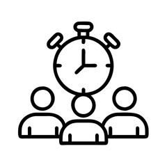 Poster - Teamwork time management efficiency icon vector illustration for project deadline planning and work