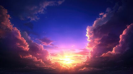 Wall Mural - Dramatic sunset sky, clouds, vibrant colors, vastness