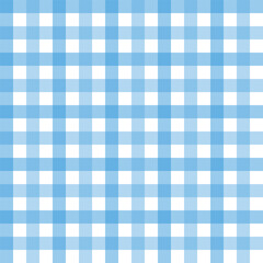 Wall Mural - Gingham seamless pattern.Checkered tartan plaid repeat pattern in blue and white.Geometric vector illustration background wallpaper.