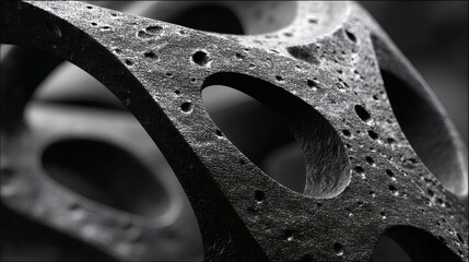 Aufkleber - abstract close-up of textured monochrome art with unique shapes