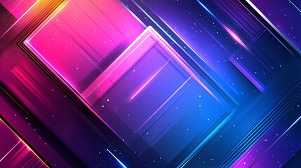 Poster - Abstract Geometric Glow: Dynamic Design with Futuristic Neon Colors and Effects