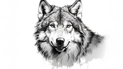  Detailed Hand Drawn Realistic Wolf Face Sketch for Artistic Projects