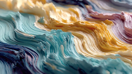 Poster - abstract swirling colors with thick strokes and textured surface