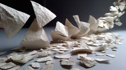 Poster - Abstract White Paper Shards Creating Artistic Sense of Motion