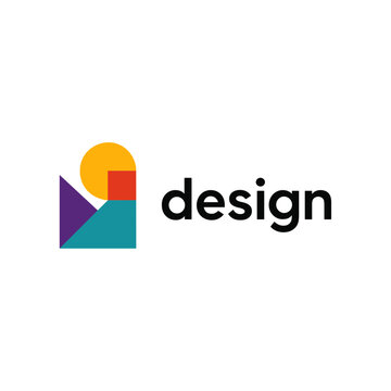 Abstract vector logo multicolored squares for company design