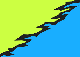 Aufkleber - Two side background separated with jagged line pattern