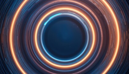 Poster - Dynamic circular light patterns digital space abstract art futuristic environment close-up view visual concept for artistic exploration