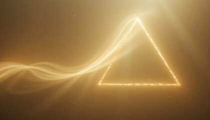 Poster - Illuminated triangle formation ethereal space digital art atmospheric glow abstract perspective geometric concept