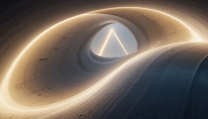 Poster - Dynamic infinity loop digital realm abstract art surreal lighting aerial perspective conceptual visualization