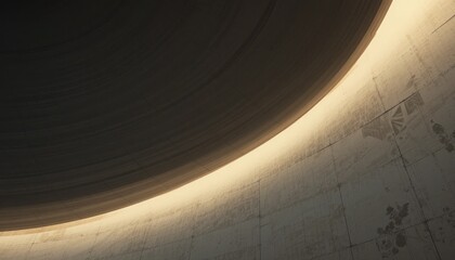 Poster - Illuminated architectural curvature modern urban space abstract photography minimalist design low angle view artistic exploration